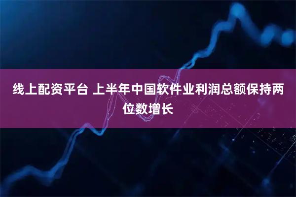 线上配资平台 上半年中国软件业利润总额保持两位数增长